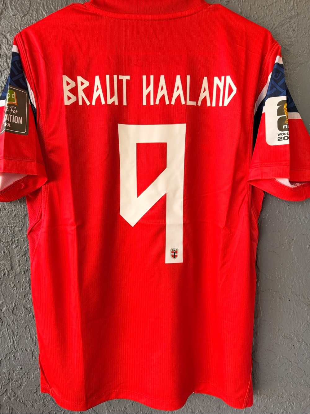 Norway Erling Haaland #9 2026 World Cup Home Red Soccer Jersey Men